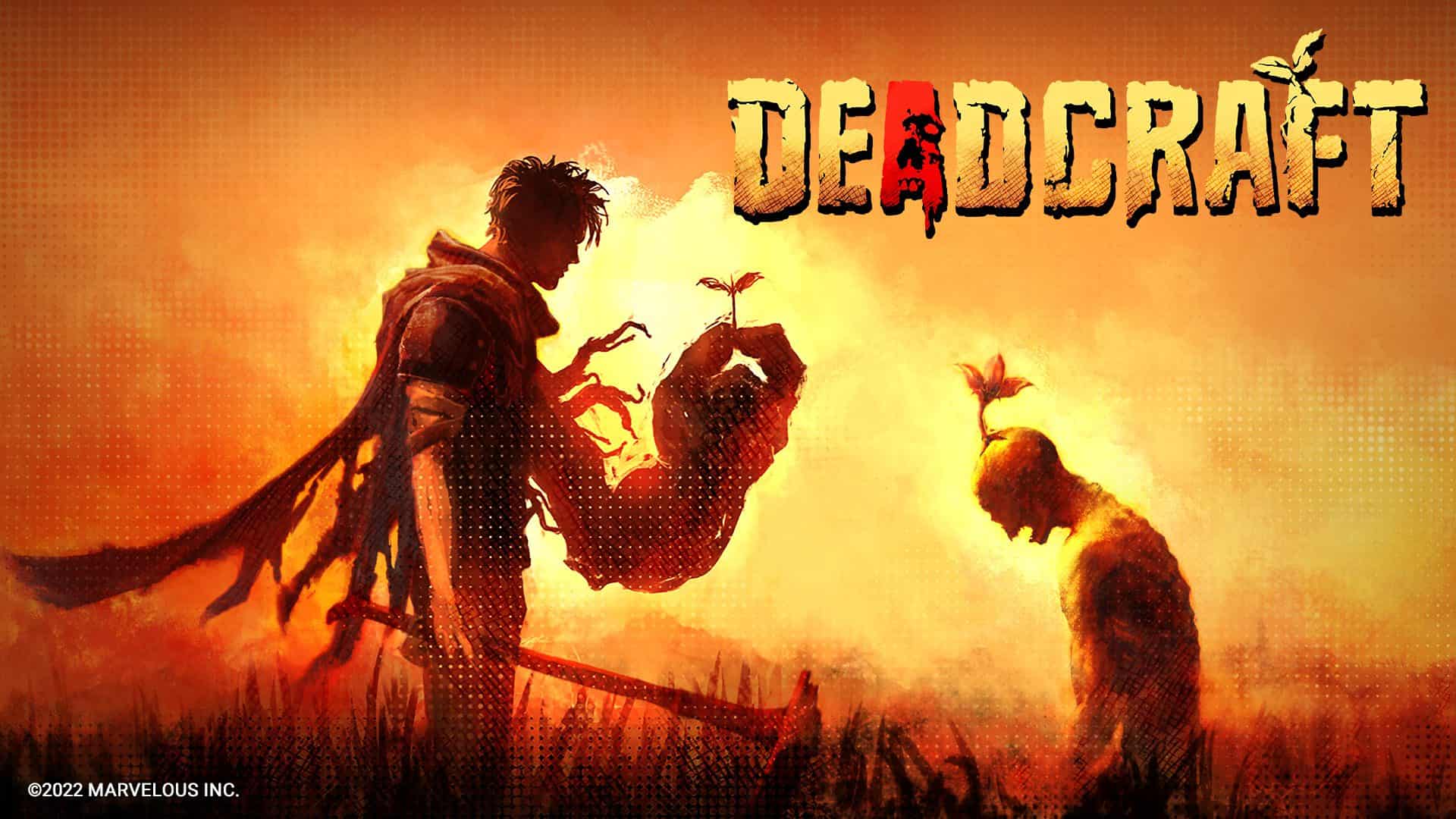 Deadcraft game poster with silhouettes of Reid and a zombie