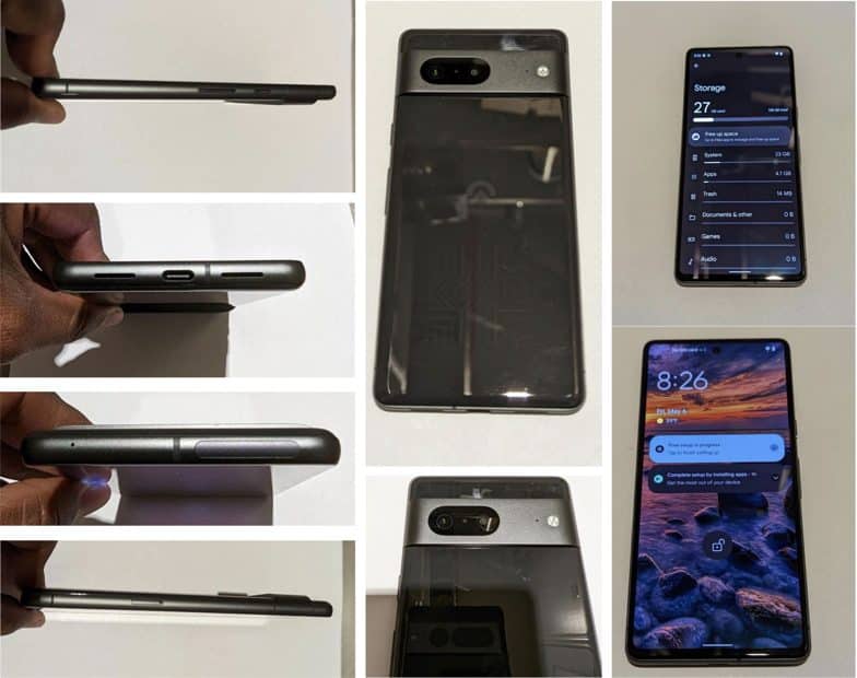 nine photos of the alleged Pixel 7 prototype phone on eBay