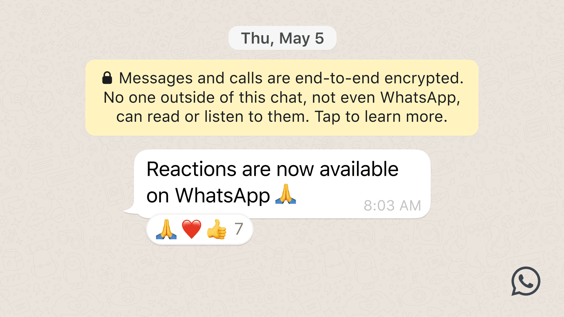 WhatsApp introduces message reactions, file sharing improvements, and more