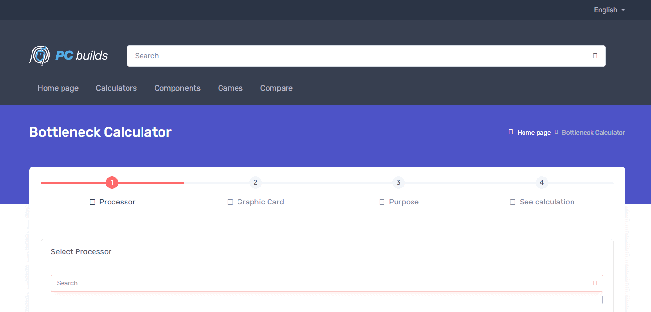 PC Builds Bottleneck Calculator screenshot