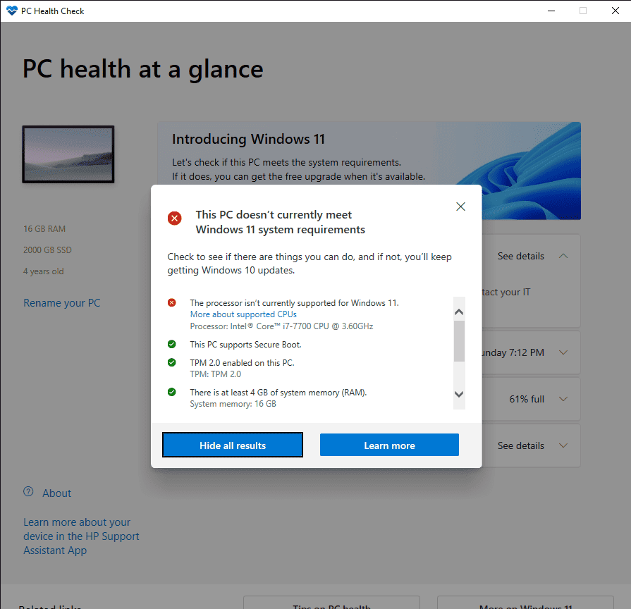 See all results - PC Health Check