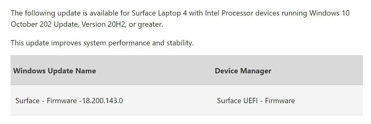 Surface Laptop 4 June 2022 update changelog