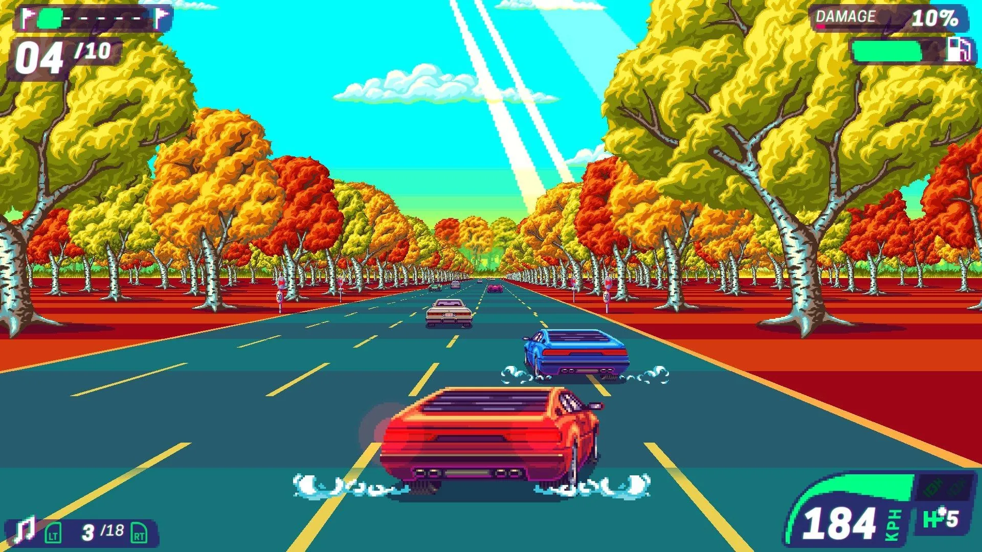 80-luvun Overdrive-pelin kohtauksen kuvakaappaus