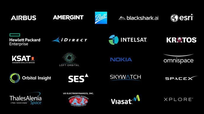 logos of Microsoft's Azure Space Partners