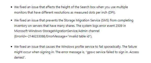 Windows 10 Build 19044.1862 fixes