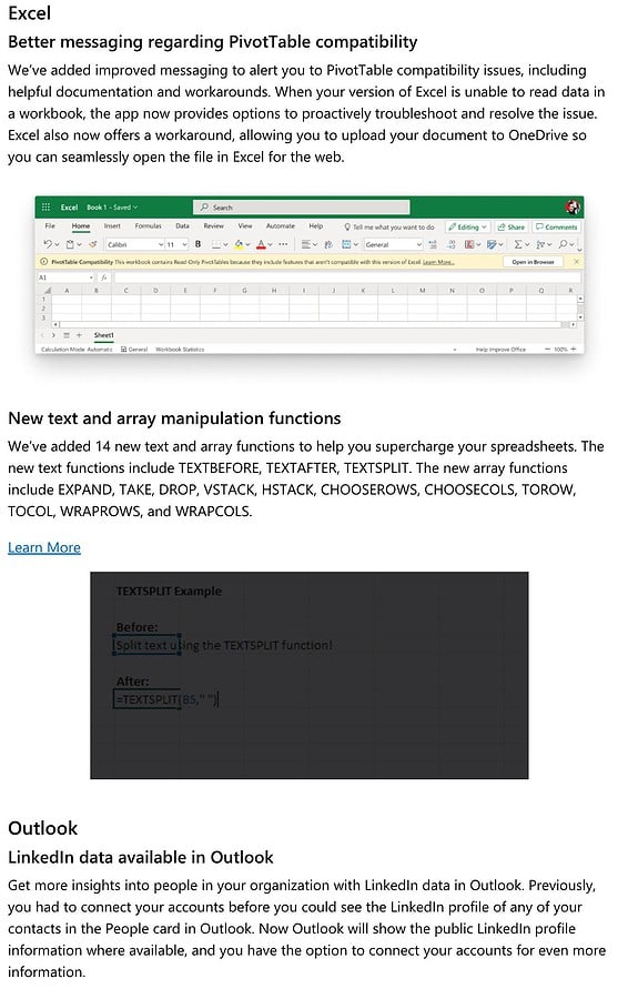Microsoft brings new features to Outlook and Excel for Office Insiders
