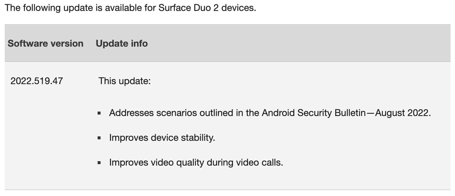 Ενημέρωση υλικολογισμικού Surface Duo 2