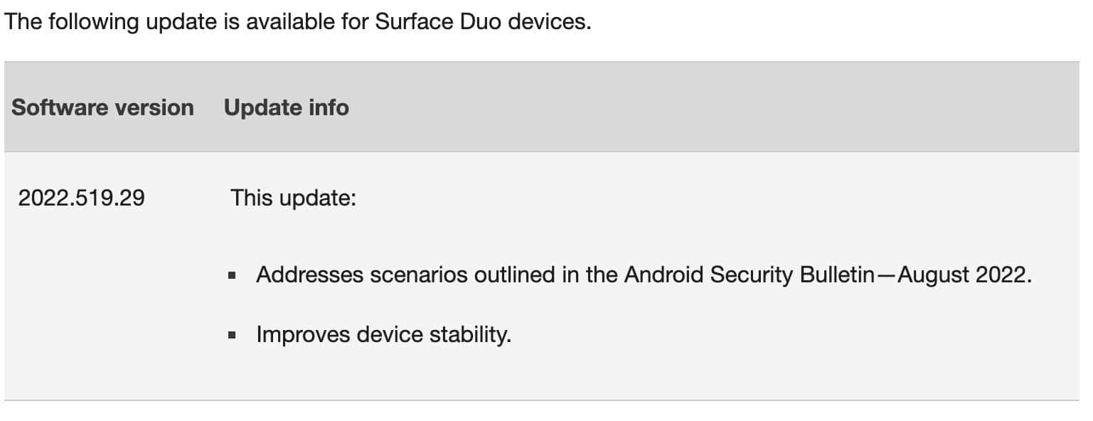 Surface Duo August firmware