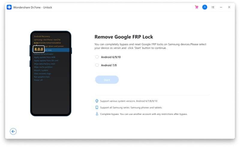 google frp bypass not sure for the os