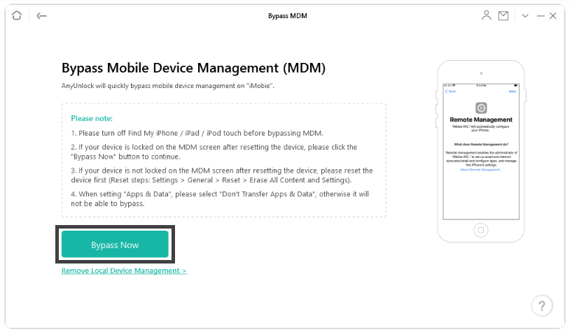 anyunlock bypass mdm