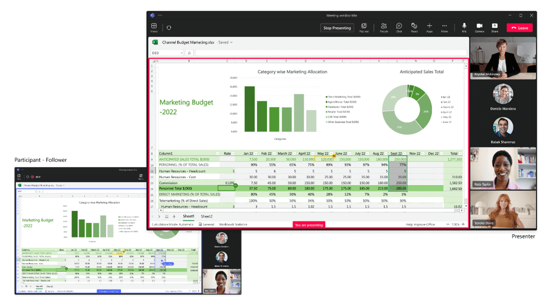 Excel Live support on Teams public preview