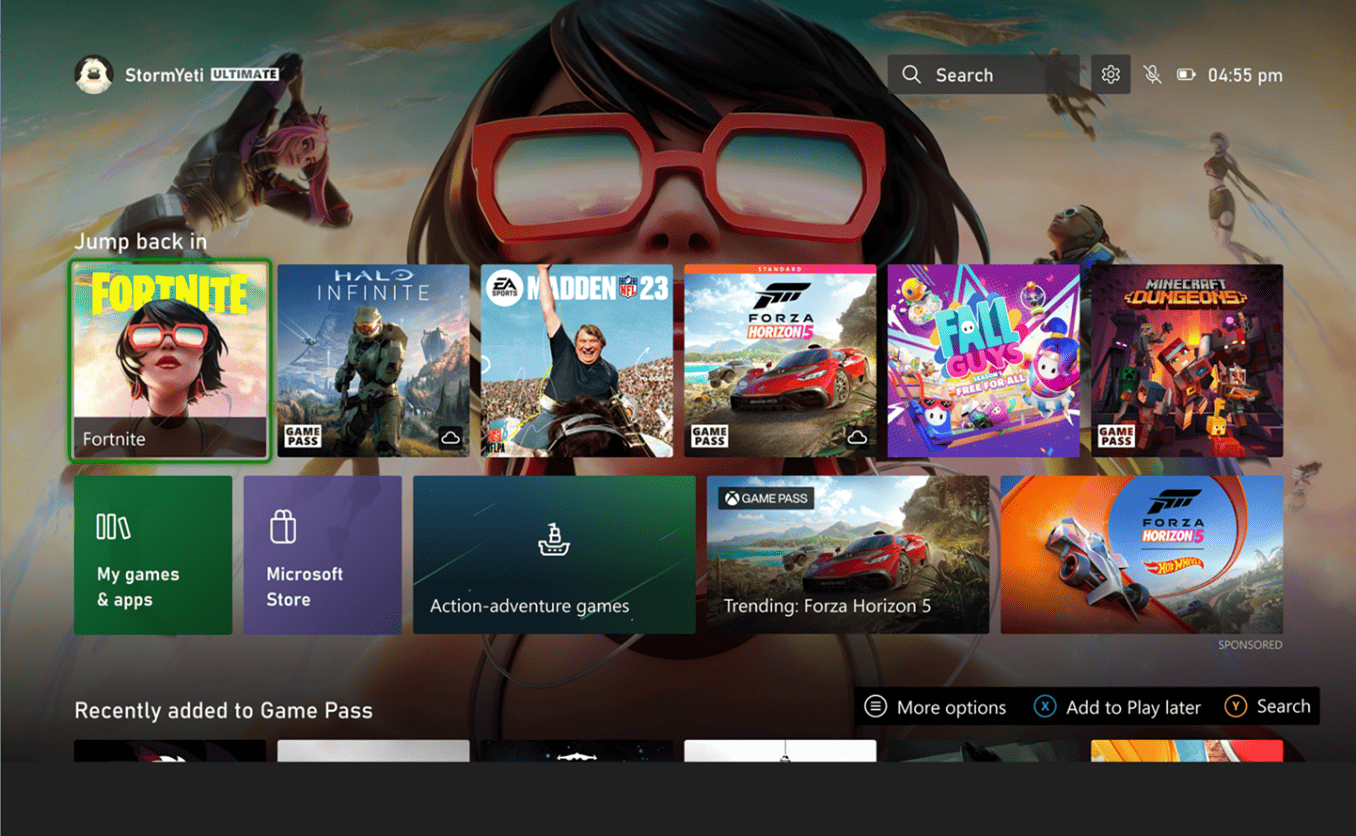 New Xbox Home UI