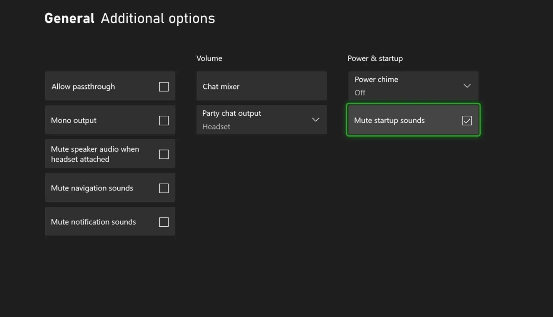 Xbox October Update: New "Mute startup sounds" option on Xbox