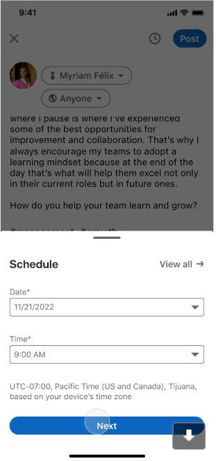 schedule post feature