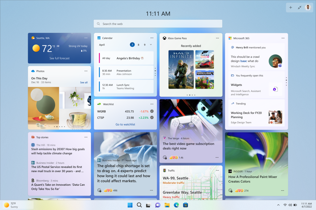 微軟計劃為 Windows 11 Widgets 添加一項主要功能