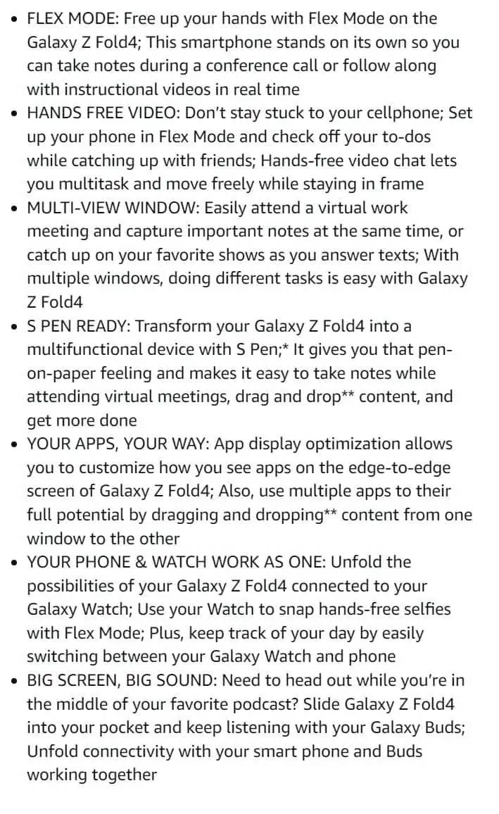 Galaxy Z Fold 4 highlights