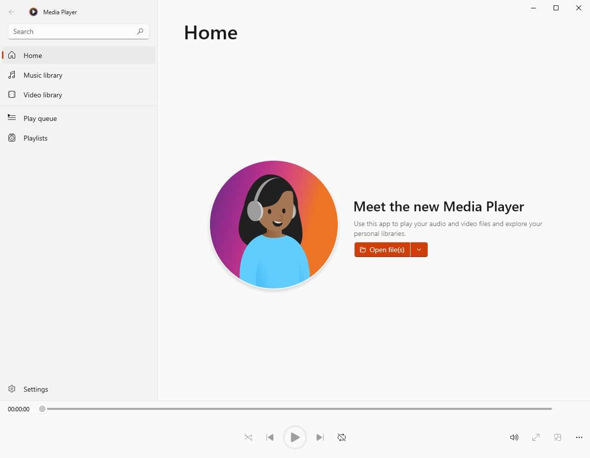 The new Windows Media Player on Windows 10