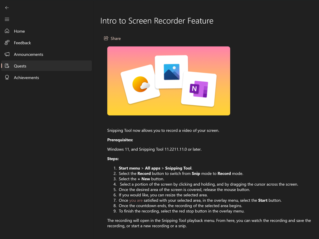 Windows 11 Screen recording