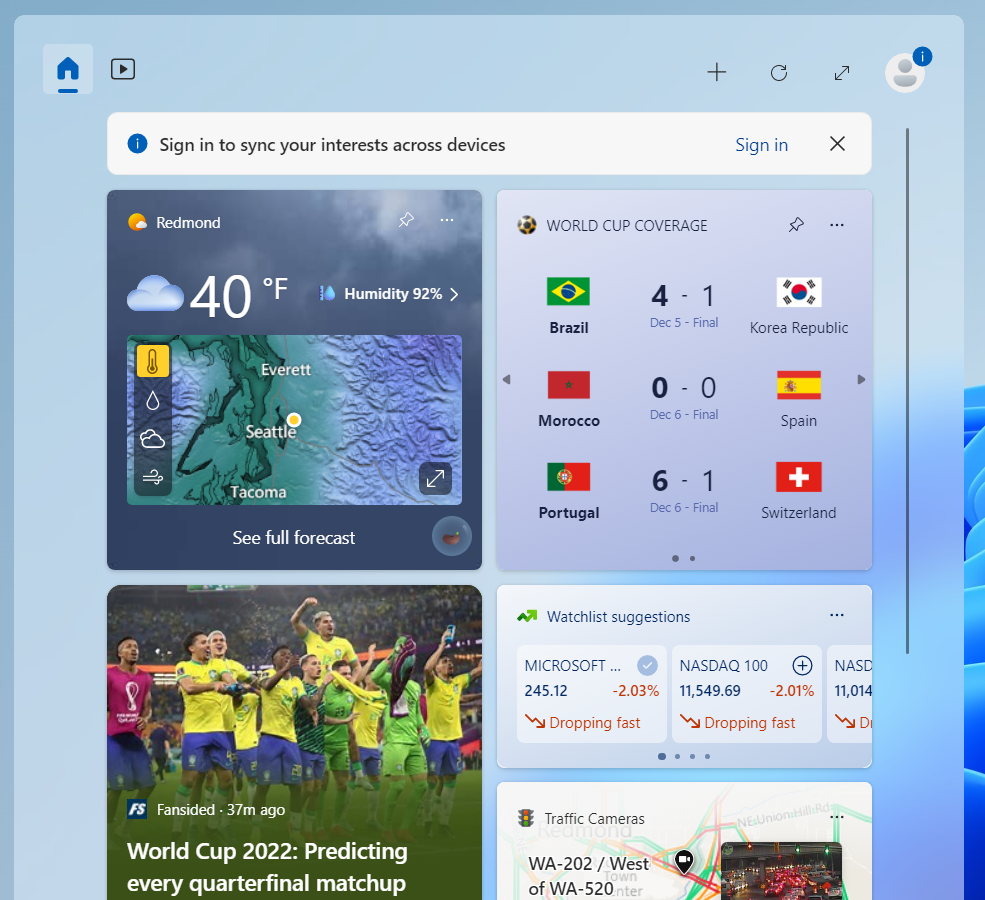 Windows 11 Widgets Board