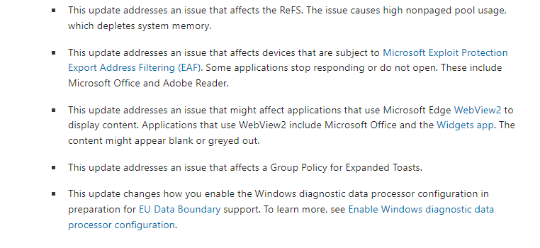 Mejoras de actualización acumulativa de Windows 11 22H2 KB5022360 en vista previa