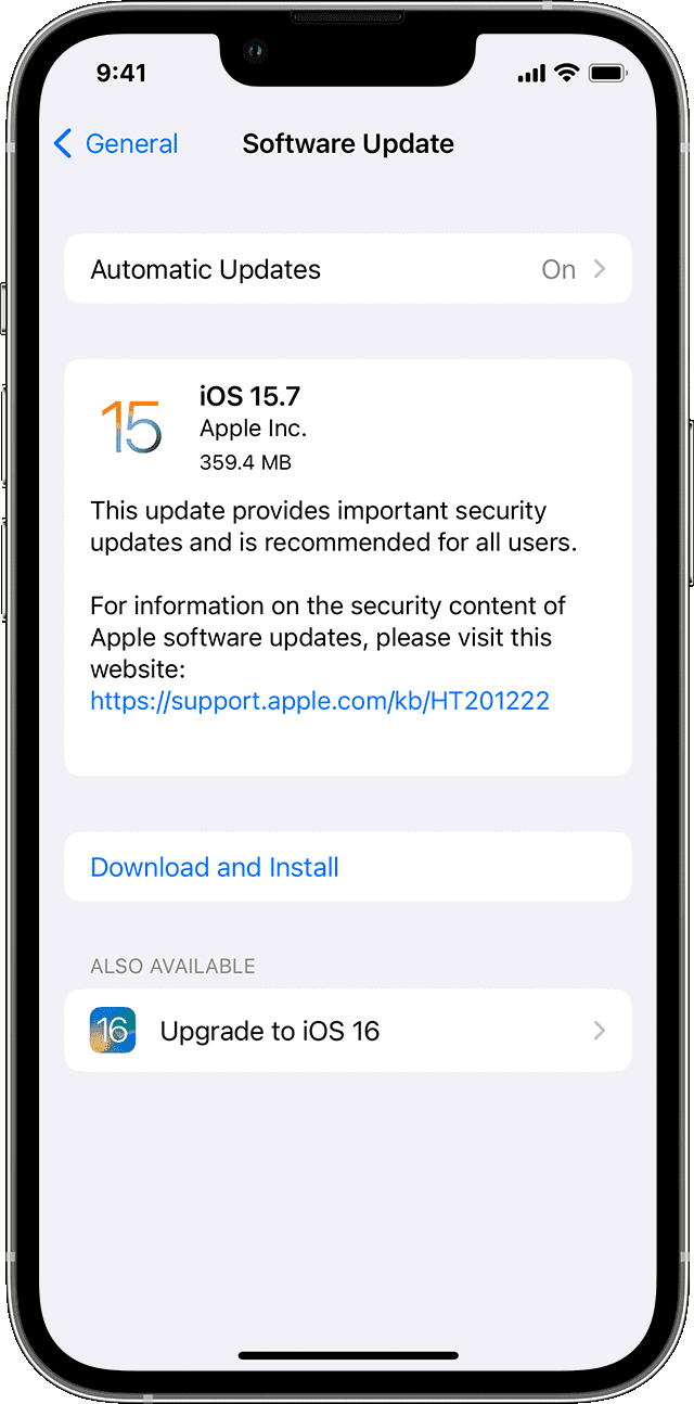 Ενημέρωση λογισμικού iPhone για iOS