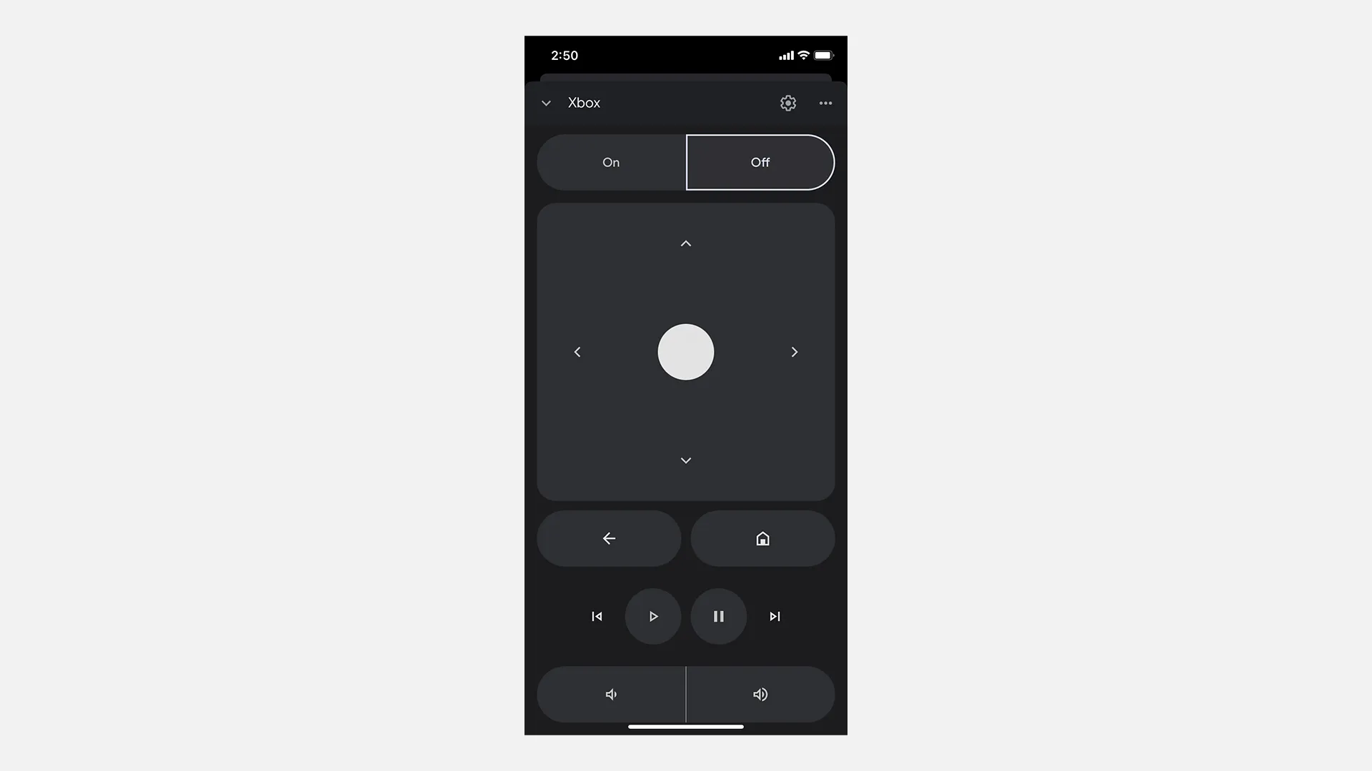 Xbox console controls in Google Home app