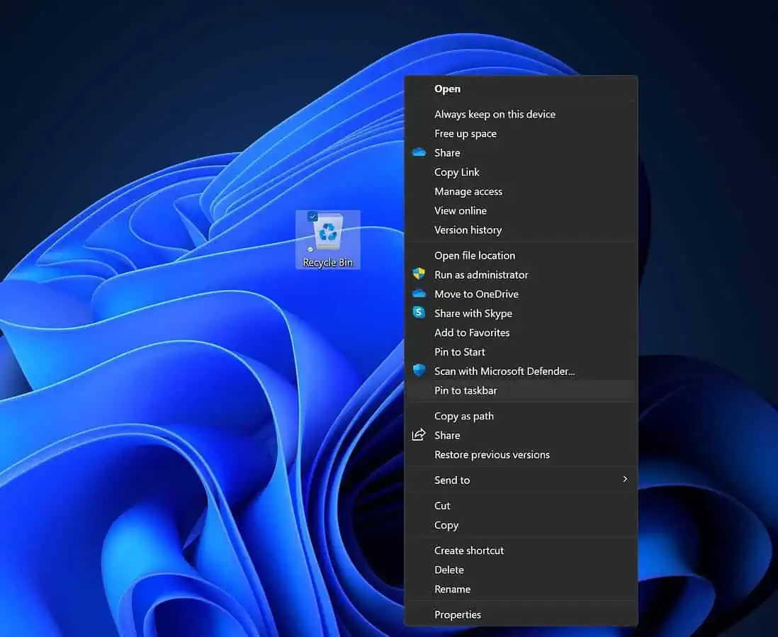 How to add or remove Recycle Bin to the Windows 11 Taskbar - MSPoweruser
