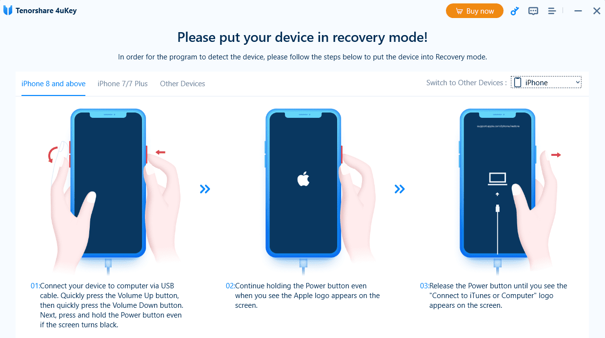 Mettere il tuo iPhone in modalità di ripristino