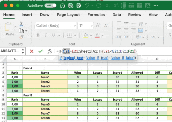 Excel value preview tooltips