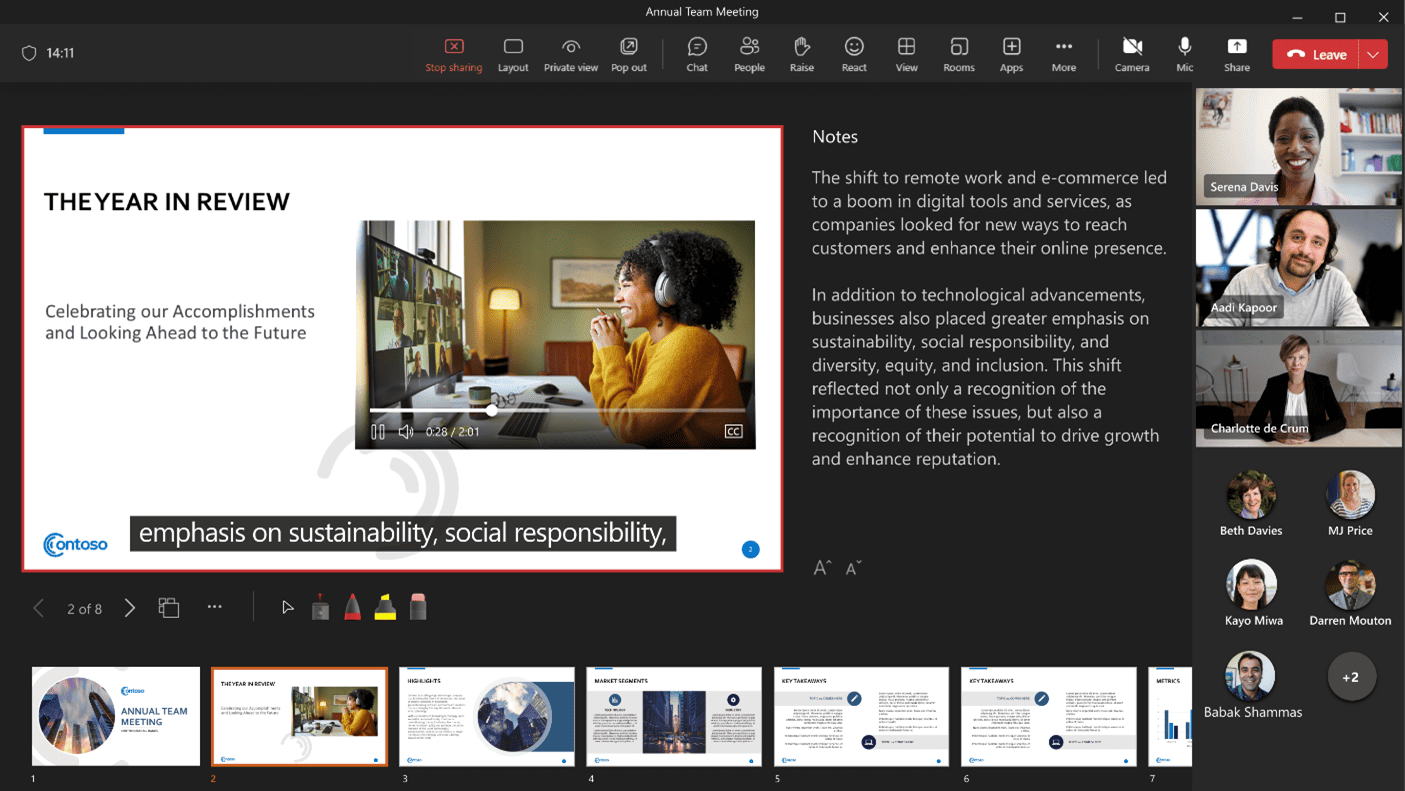 PowerPoint Live Closed Captions now available in Microsoft Teams Meetings