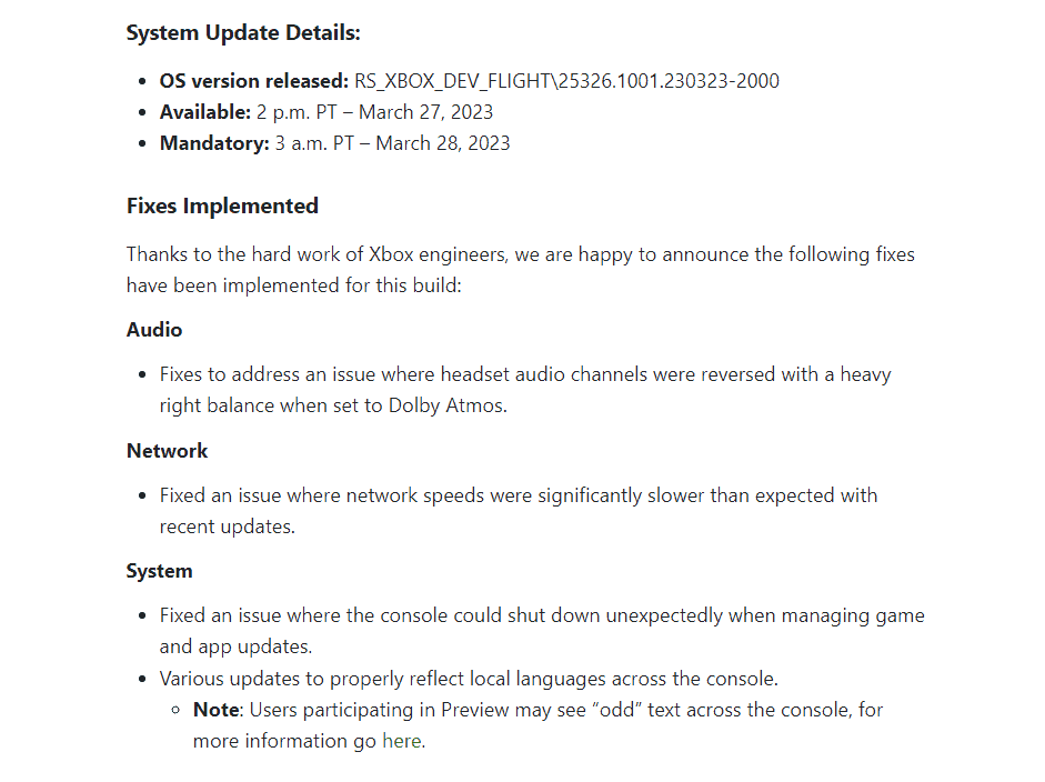 Xbox Alpha Skip-Ahead Update Preview 2308.230323-2000 fixes