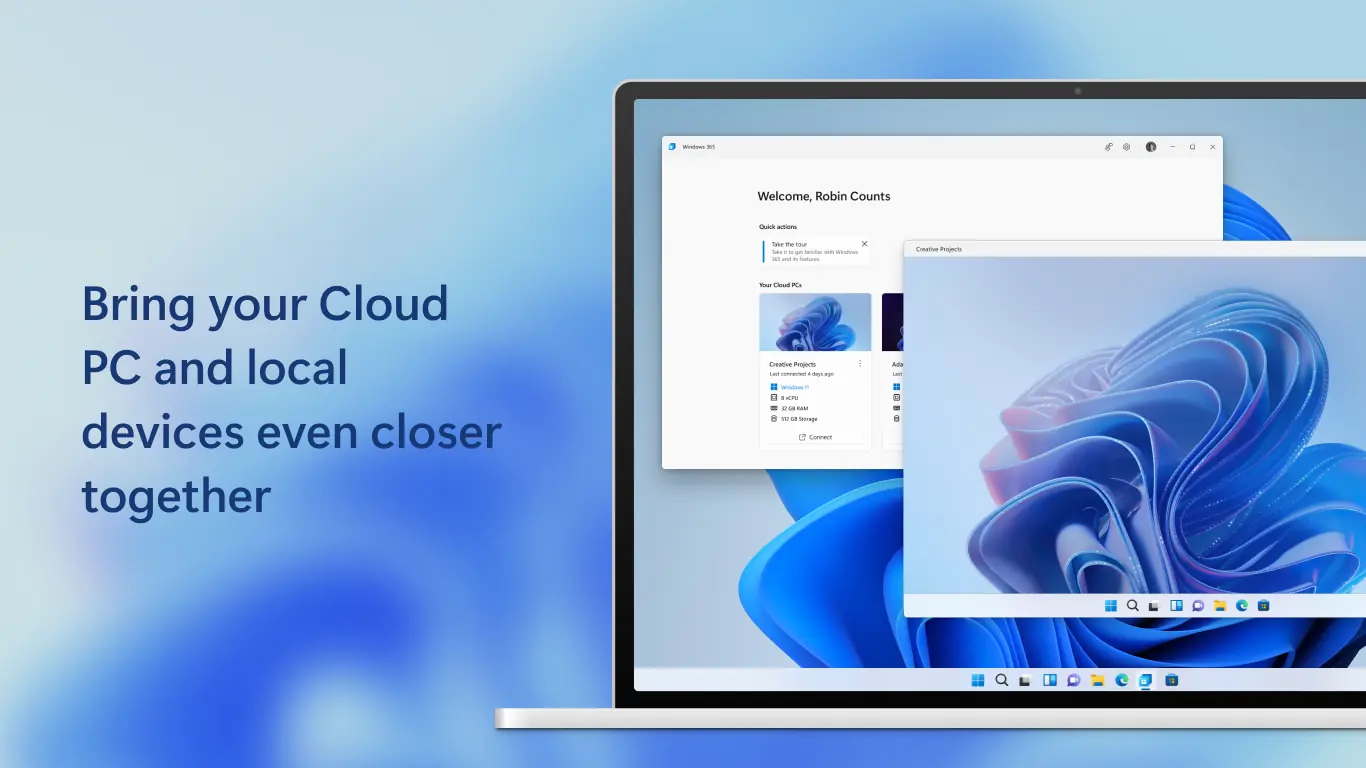 Windows 365 Switch allows you to easily move between a Windows 365 Cloud PC and the local Windows 11 PC