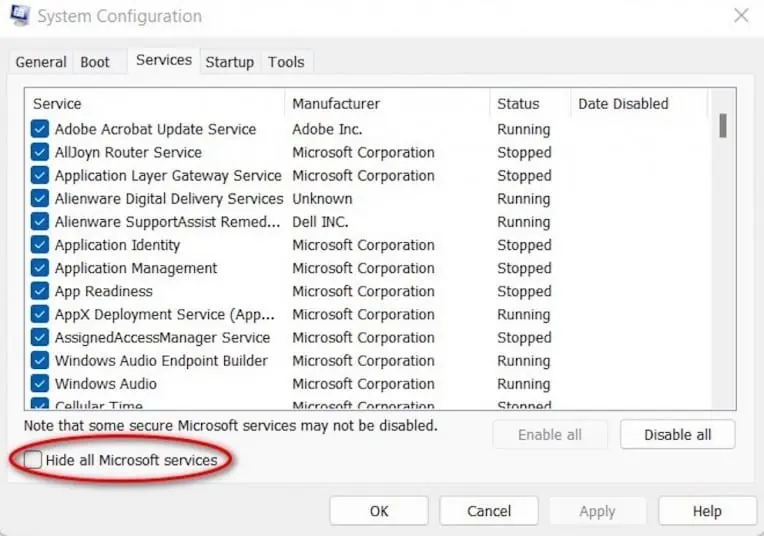 Windows 11 System Configuration Clean Boot