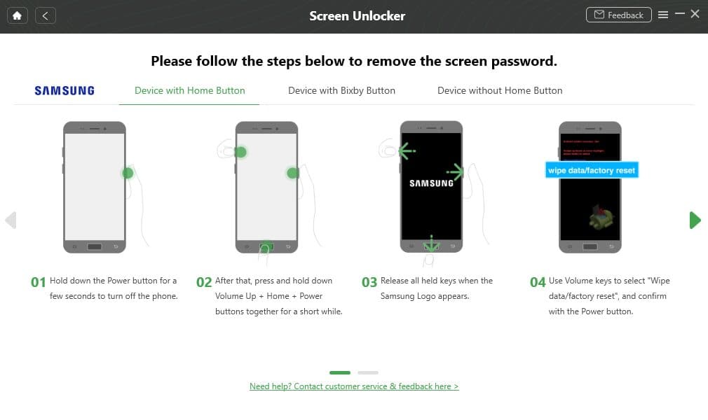 How to reset samsung store tab password