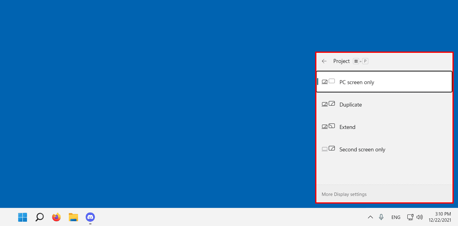 Windows 11 Project settings