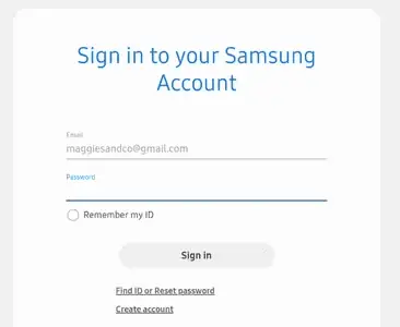 Đăng nhập vào tài khoản Samsung của bạn