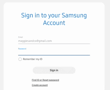 Sign in to your Samsung account