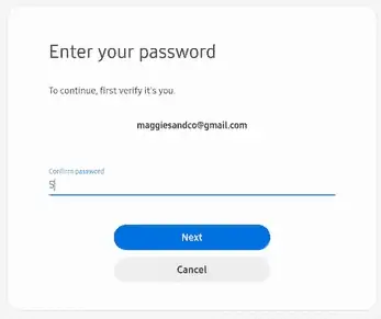 Nhập mật khẩu tài khoản Samsung của bạn
