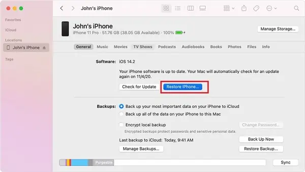 Restore iPhone