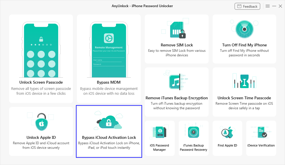 Choose Bypass iCloud Activation Lock