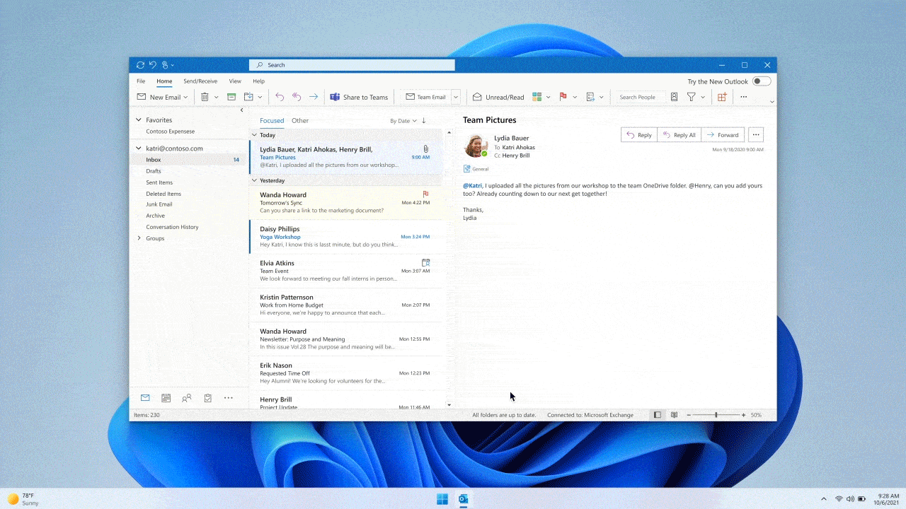 New features to try in the new Outlook for Windows preview