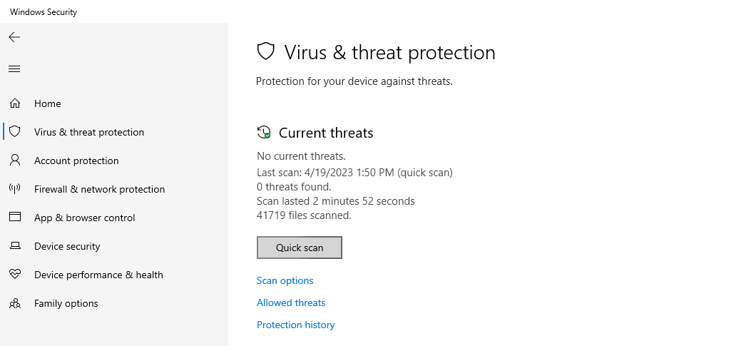 Windows Security app