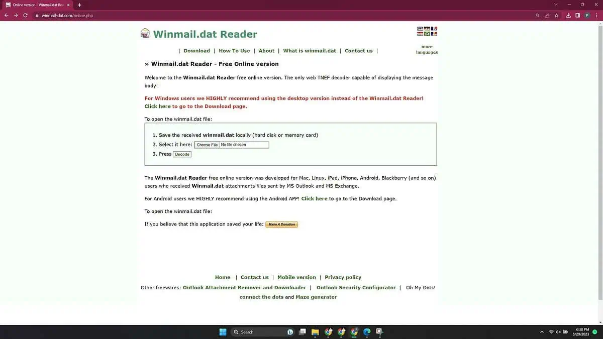 What is winmail.dat Winmail-dat.com home page