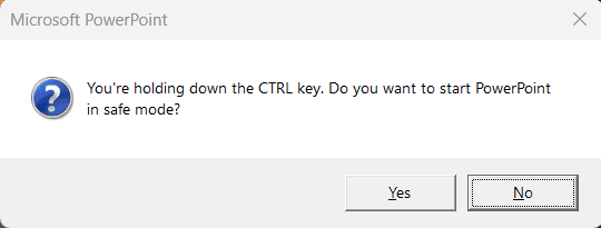 Open PowerPoint in Safe Mode