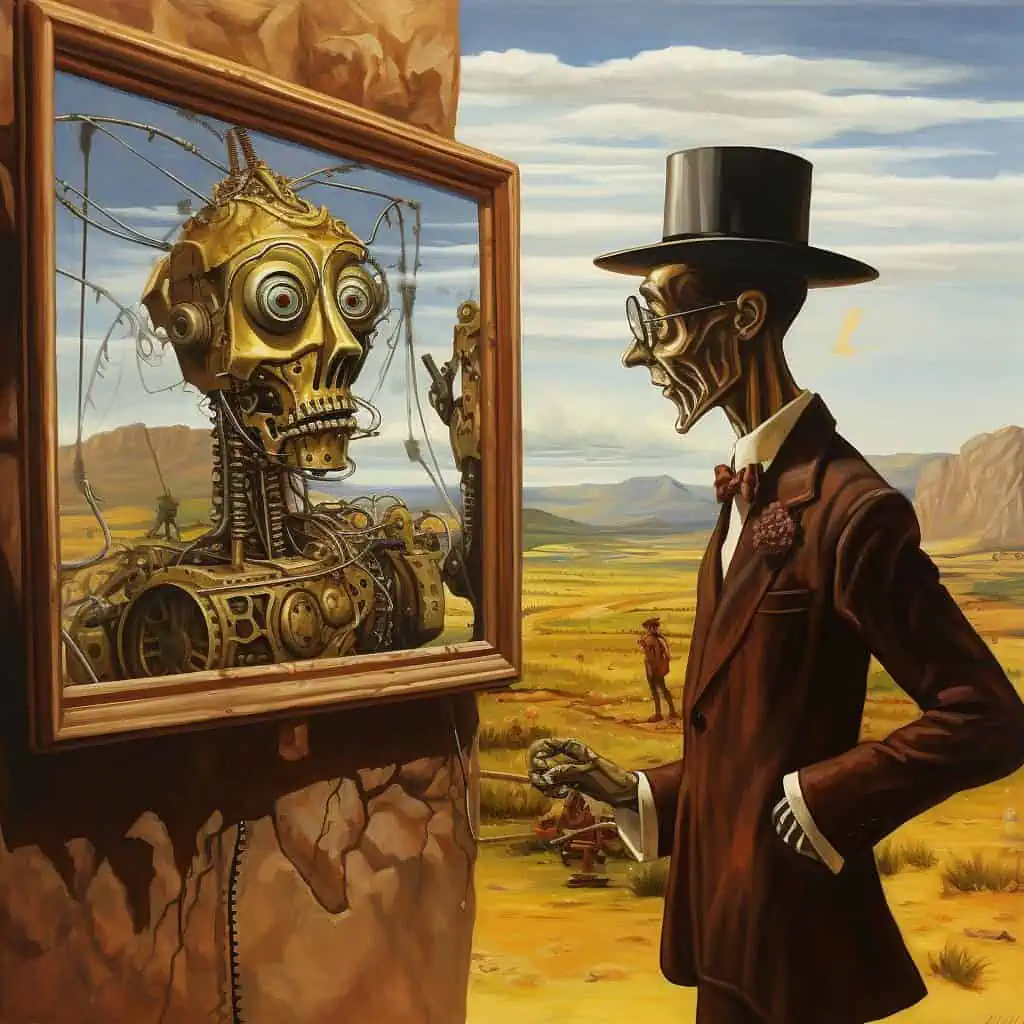 Portrait of a Robot Detective in the Style of Salvador Dali Best Midjourney Prompts