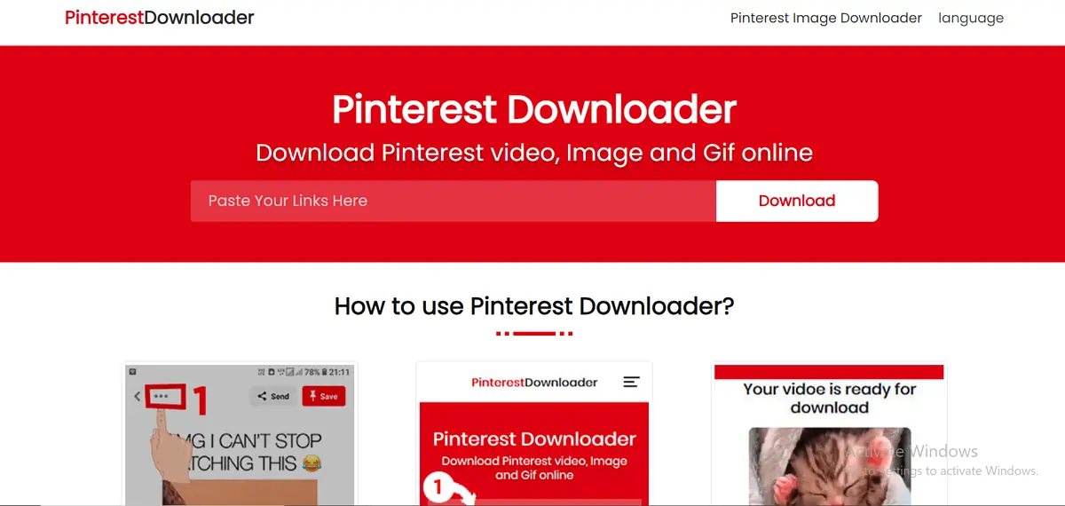 Pinterest Downloader home