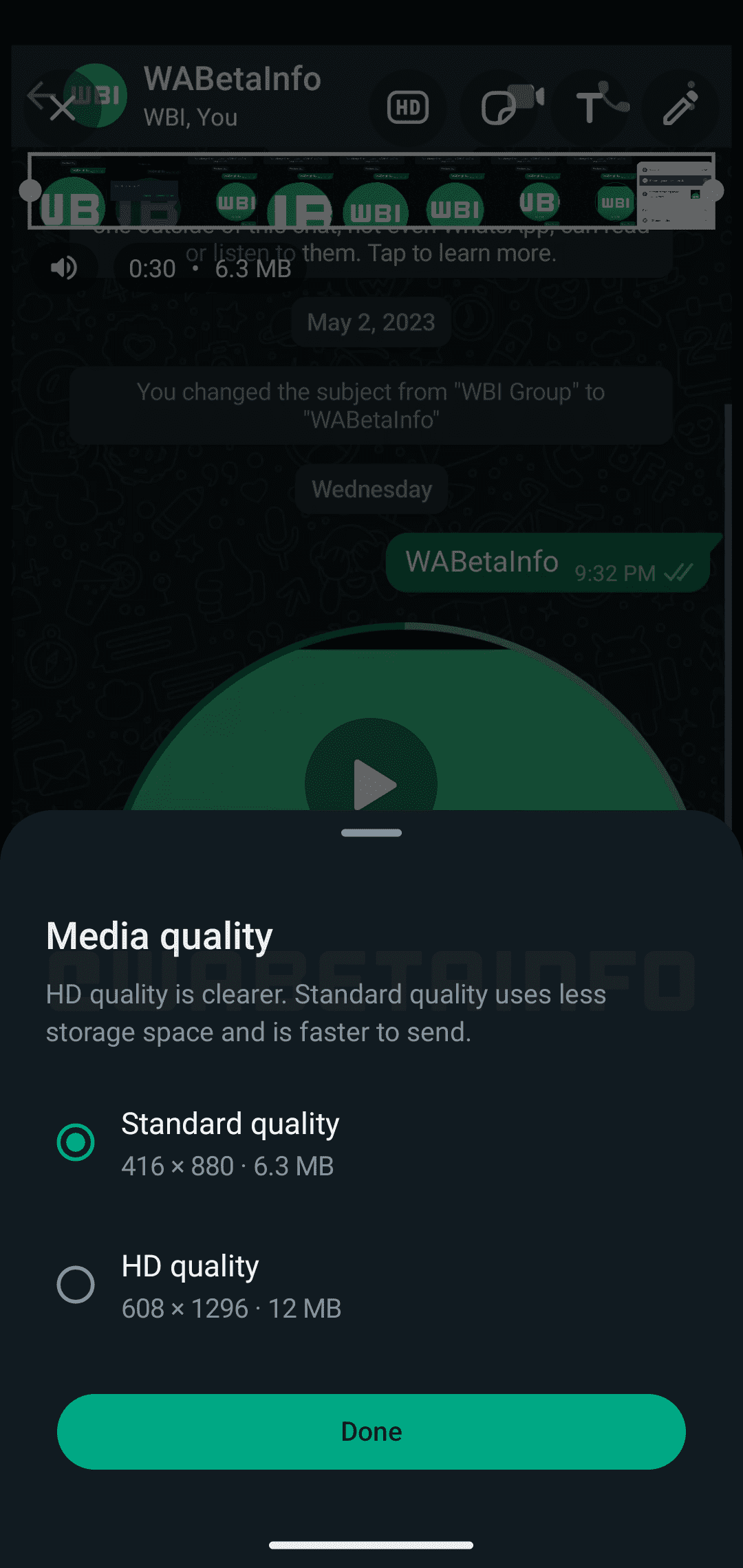 Send high quality videos in WhatsApp