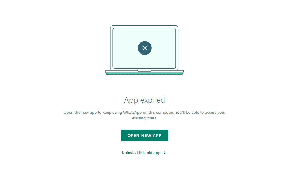 WhatsApp desktop expired