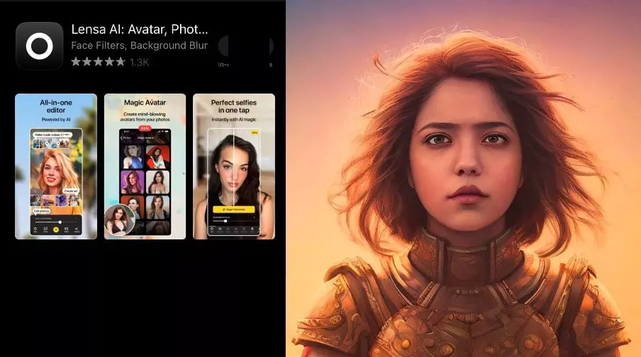 Avatar fantasy AI di Lensa