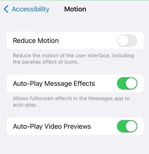  reduce motion feature